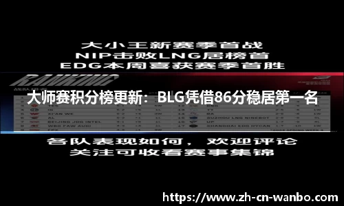 大师赛积分榜更新：BLG凭借86分稳居第一名